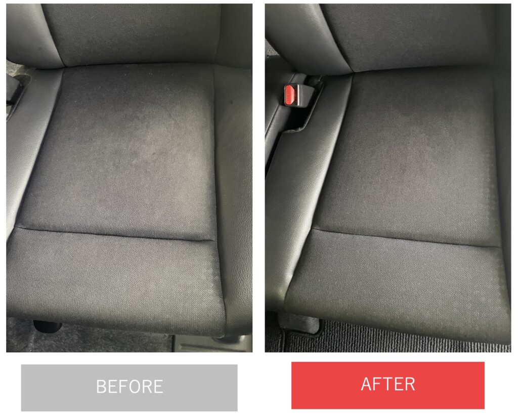 助手席のシミ汚れ洗浄のBefore / After写真